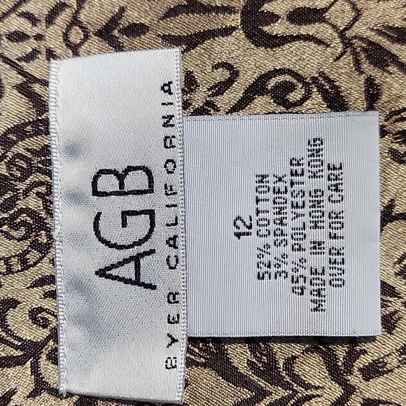 AGB Sleeveless Back Zip Gold & Brown Top - Size 12 - Picture 6 of 11